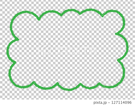 Cute crayon-style frame in green 127114096