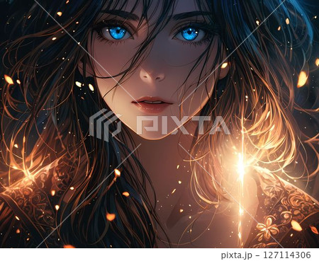 青い瞳の女性の美しいポートレート 青い瞳の女性の美しいポートレート 127114306