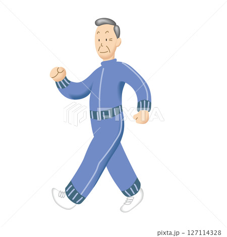 健康のためにウォーキングをするシニア男性 127114328