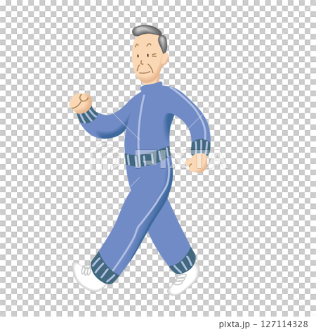 健康のためにウォーキングをするシニア男性 127114328