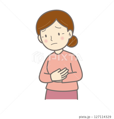 体調が悪い中年女性 127114329