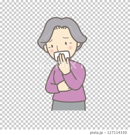 体調が悪いシニア女性 127114330