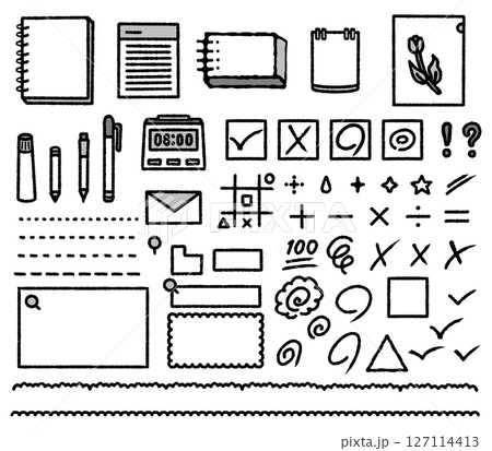 文房具と記号のアイコンセット 文房具と記号のアイコンセット 127114413