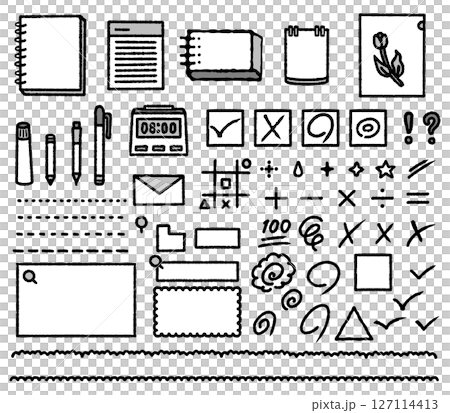 文房具と記号のアイコンセット 文房具と記号のアイコンセット 127114413