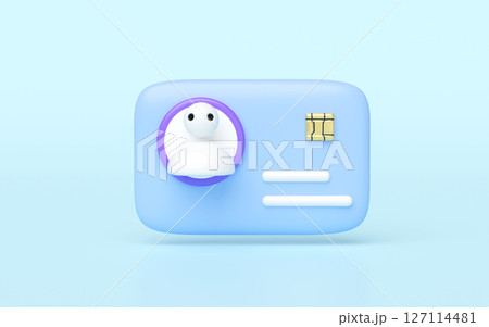 3d verify identity card icon isolated on blue background. human resources, Job search, Id card concept, cartoon style. 3d render illustration 3d verify identity card icon isolated on blue background. human resources, Job search, Id card concept, cartoon style. 3d render illustration 127114481