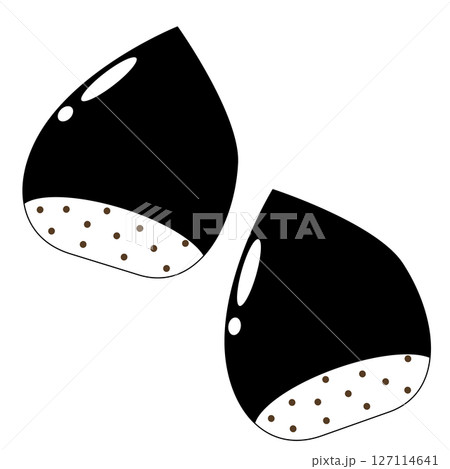 栗のシンプルアイコン　モノクロ 127114641