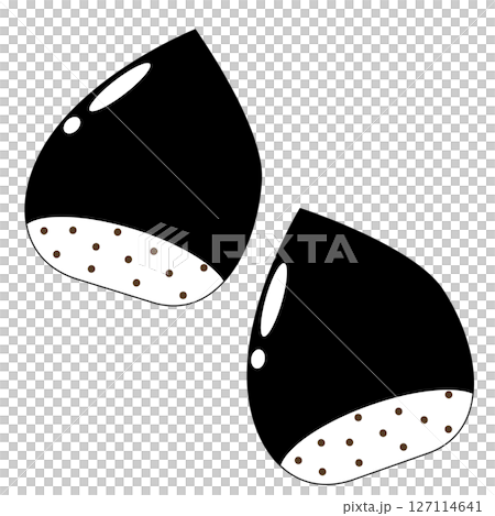 栗のシンプルアイコン　モノクロ 127114641