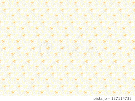 【日本の伝統模様】梅のシームレスパターン(黄系) 【日本の伝統模様】梅のシームレスパターン(黄系) 127114735