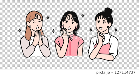 簡單的向量插圖,一位年輕女子微笑著和她的朋友交談 簡單的向量插圖,一位年輕女子微笑著和她的朋友交談 127114737