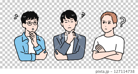 Simple vector illustration of a young man having trouble 127114738
