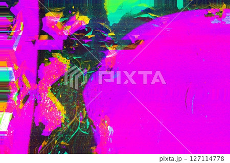 Vibrant Neon Abstract Glitch Art with 90s, Y2K Aesthetic 127114778