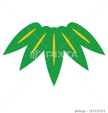 笹の葉の和風アイコンイラスト 127115151