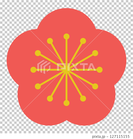 日本圖案梅花圖示插圖 日本圖案梅花圖示插圖 127115155