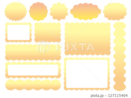 うねうね装飾フレーム素材セット(イエロー/グラデーション) うねうね装飾フレーム素材セット(イエロー/グラデーション) 127115404