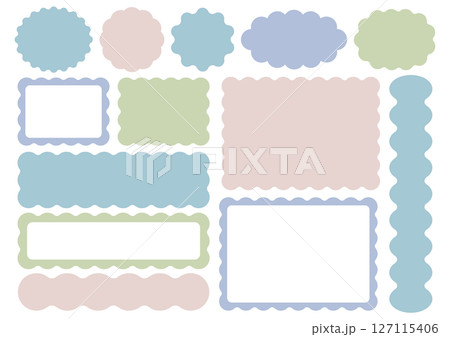 うねうね装飾フレーム素材セット(くすみカラー) うねうね装飾フレーム素材セット(くすみカラー) 127115406