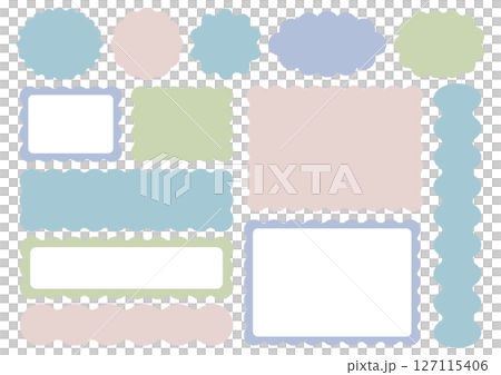 うねうね装飾フレーム素材セット(くすみカラー) うねうね装飾フレーム素材セット(くすみカラー) 127115406