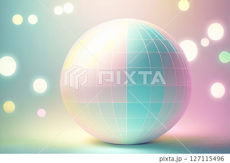淡い色でふんわりとした画像を球体で表現 127115496