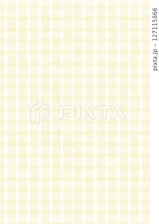 淡い黄色イエロー水彩風チェック柄パターン背景イラスト素材　シンプル壁紙 127115866