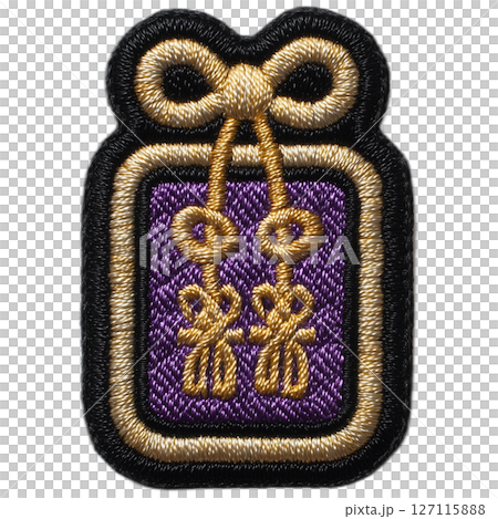 紫色護身符式刺繡補丁 127115888