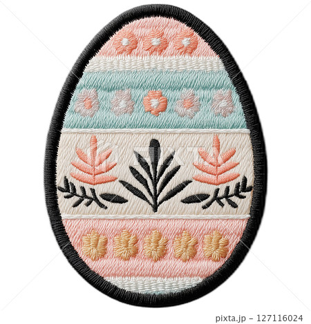 植物モチーフのイースターエッグ刺繍 127116024