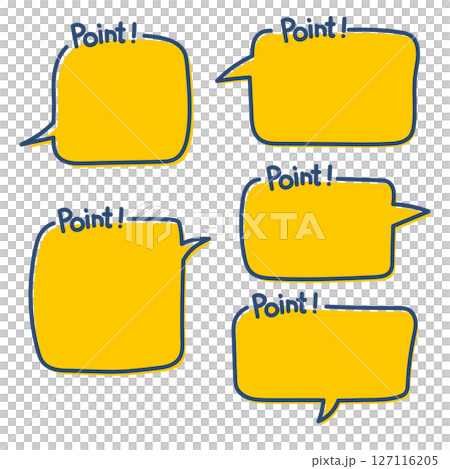 A simple and cute navy and orange speech bubble illustration with the word "Point" 127116205