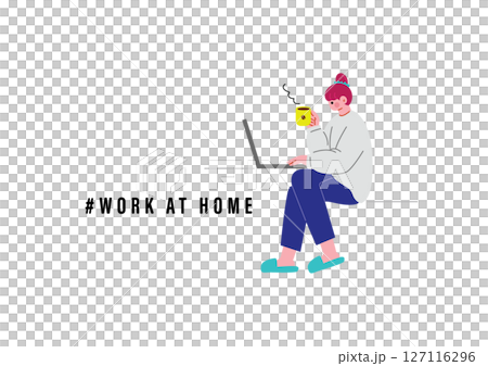 Woman working at remote work 127116296