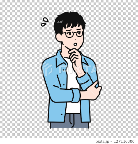 Illustration material of an impatient young man 127116300