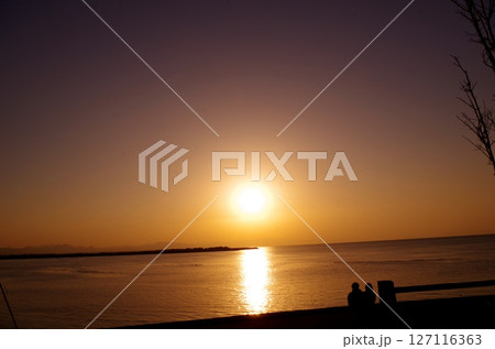 国東半島 真玉海岸の夕陽 恋叶ロード 国東半島 真玉海岸の夕陽 恋叶ロード 127116363