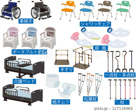 介護用品セット名称付き 127116968