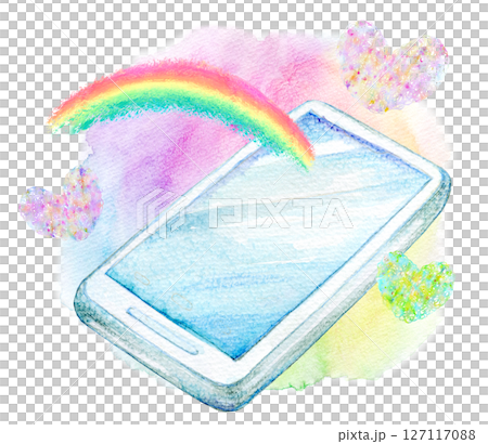 水彩イラスト　スマートフォン 127117088