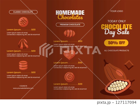 World Chocolate Day Design Template with Flat Cartoon Elements for Social Media Brochure World Chocolate Day Design Template with Flat Cartoon Elements for Social Media Brochure 127117094