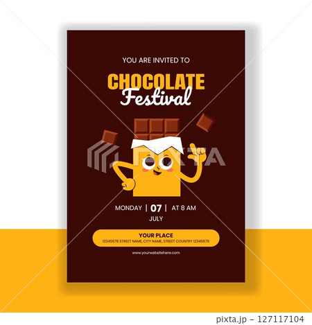Creative Template Design for Social Media Invitation on World Chocolate Day Creative Template Design for Social Media Invitation on World Chocolate Day 127117104