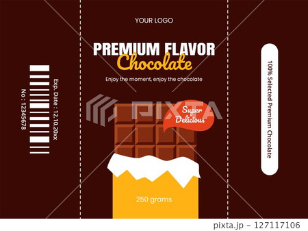 Cartoon Flat Illustration for World Chocolate Day Social Media Label Product 127117106