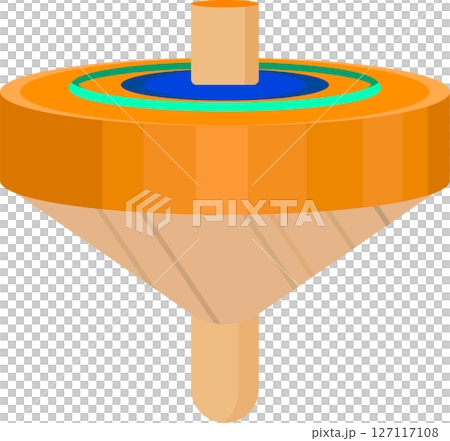 Simple yellow spinning top illustration 127117108