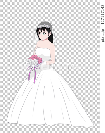 Women in a wedding dress Women in a wedding dress 127117142