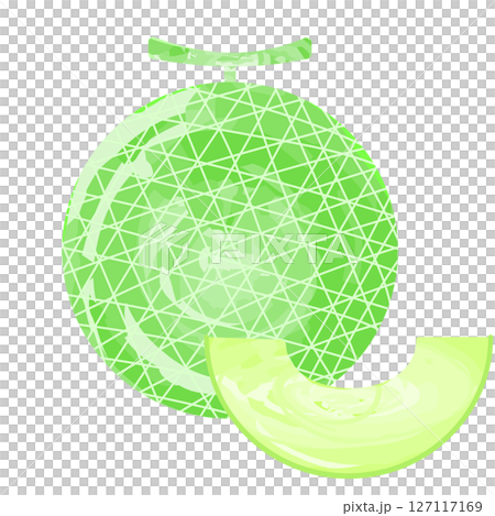 メロンのシンプルアイコン　水彩風 127117169