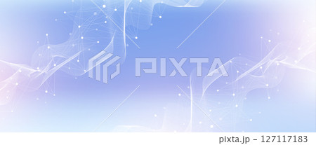 Abstract tech network connection dots. Digital technology and big data analysis background. White background with plexus lines. Geometric background with abstract mesh 127117183