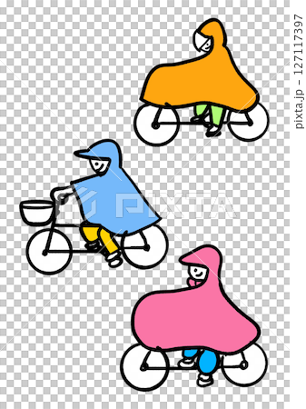 自転車用レインコート　ポンチョ 127117397