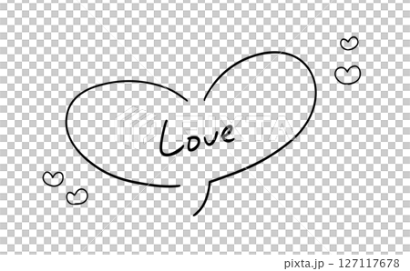 愛 | 帶有心形語音泡泡的手寫訊息 127117678