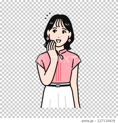 安心する若い女性のイラスト素材 127118429