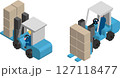 フォークリフトに乗る人　アイソメトリック 127118477