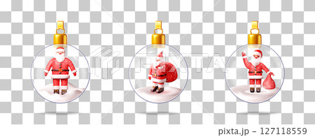 Set of 3d vector illustrations of a Santa Claus Set of 3d vector illustrations of a Santa Claus 127118559