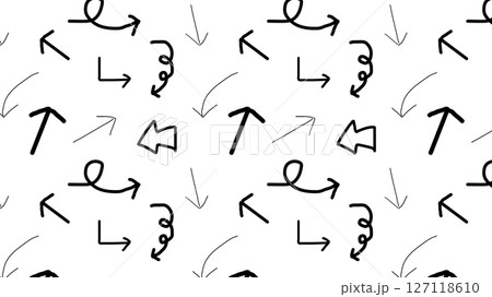 矢印のシームレスの背景イラスト 矢印のシームレスの背景イラスト 127118610