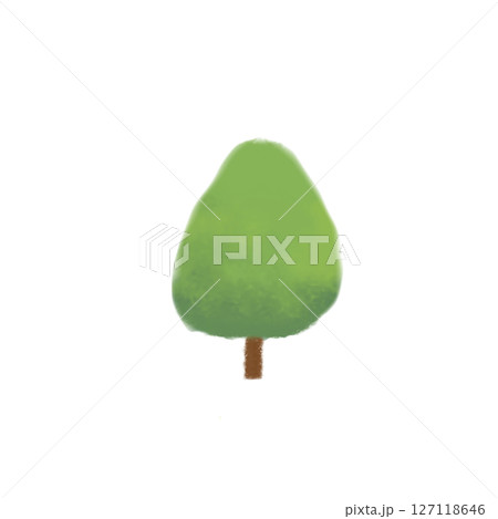 木を油絵風に描いたイラスト 127118646