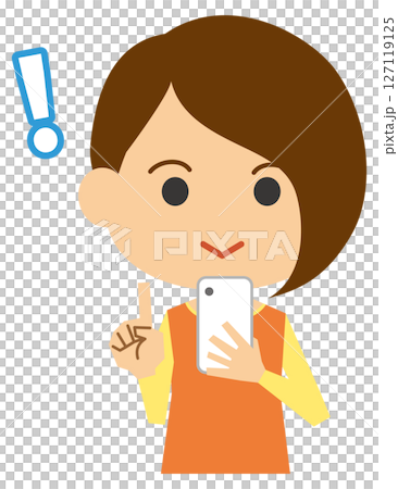 ひらめいた女性の上半身イラスト ひらめいた女性の上半身イラスト 127119125