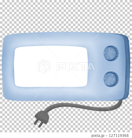 blue microwave hand drawn transparency illustration 127119368