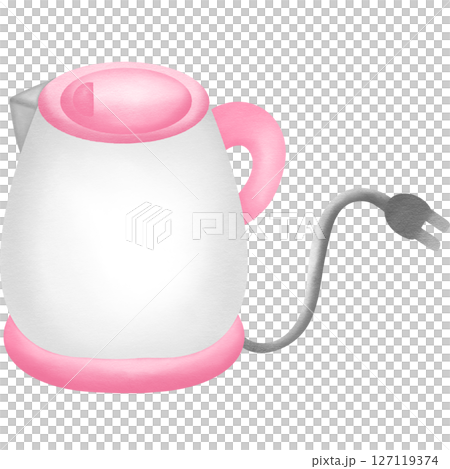 pink kettle hand drawn transparency illustration pink kettle hand drawn transparency illustration 127119374