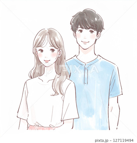 男女、カップル、夫婦、恋人、パートナーのイラスト素材 127119494