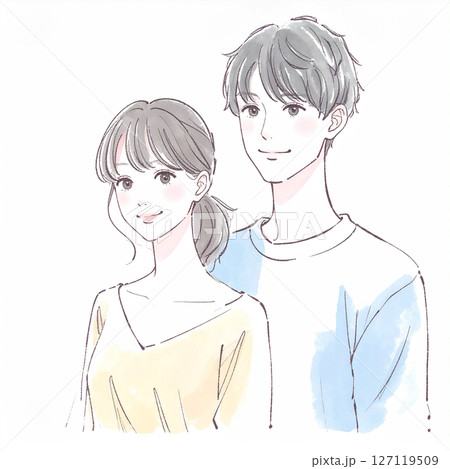 男女、カップル、夫婦、恋人、パートナーのイラスト素材 男女、カップル、夫婦、恋人、パートナーのイラスト素材 127119509