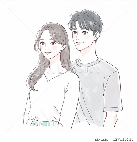 男女、カップル、夫婦、恋人、パートナーのイラスト素材 男女、カップル、夫婦、恋人、パートナーのイラスト素材 127119510